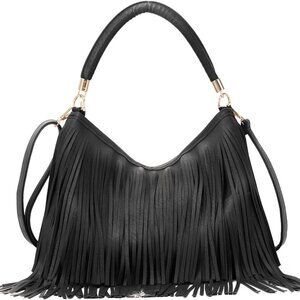Black Fringe Handbag